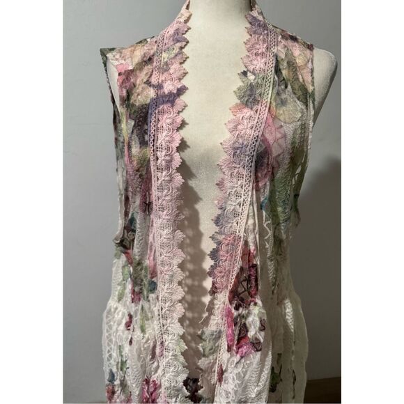 Origami Duster bohemian floral lace kimono cardigan XL - Picture 11 of 12